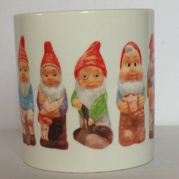 Garden Gnomes Coffee Mug White Christopher Vine Design Fine Bone China 9 oz - Picture 4 of 10